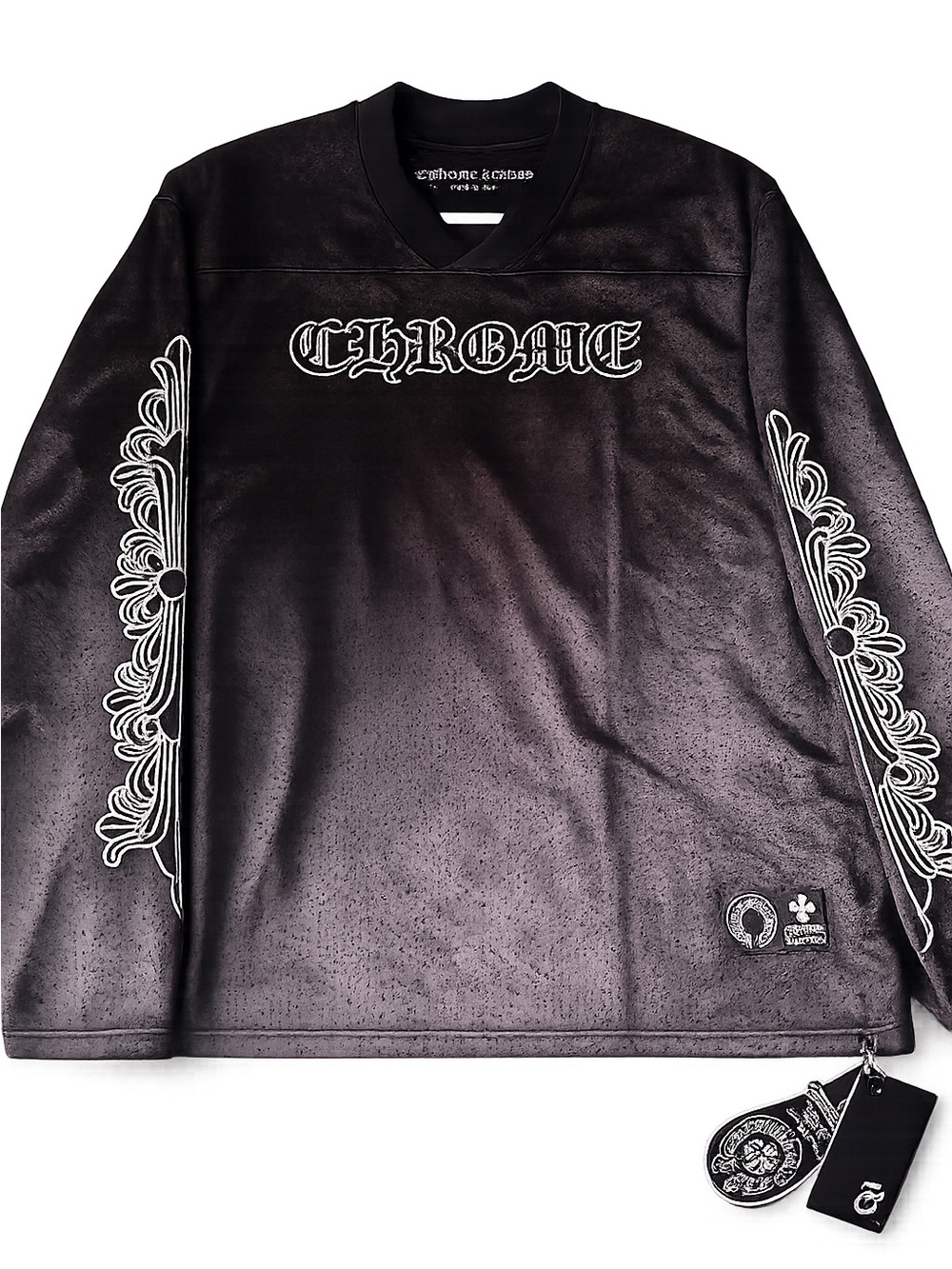 Chrome Hearts Black Mesh Jersey with Logo Tags